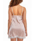 Women's Brillow Satin Striped Chemise with Lace Trim