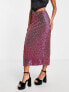 Фото #1 товара Topshop sequin midi skirt in hot pink