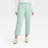 Women's High-Rise Straight Fit Cropped Jeans - Universal Thread Mint Green 4