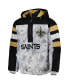 Men's White, Black New Orleans Saints Thursday Night Gridiron Raglan Half-Zip Hooded Jacket