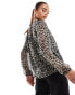 Фото #3 товара ONLY high neck blouse in animal print