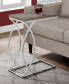 Chrome Metal Edgeside Accent Table in Dark Taupe