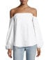 Фото #1 товара Theory Laureema 153833 off-the-shoulder cotton-blend poplin top sz. 6