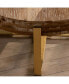 Фото #9 товара 31.29"Modern Retro Splicing Round Coffee Table, Fir Wood Table Top With Gold Cross Legs Base
