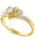 ფოტო #3 პროდუქტის Diamond Heart Promise Ring (1/6 ct. t.w.) in 14k Gold Over Sterling Silver