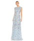 Фото #1 товара Women's Sequined High Neck Cap Sleeve A Line Gown