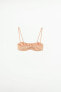 Satin bandeau neckline bra with underwire