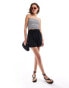 & Other Stories floaty shorts with ruched basque in black