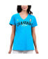Фото #4 товара Women's Light Blue Distressed Ross Chastain Key Move V-Neck T-shirt