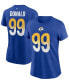 ფოტო #1 პროდუქტის Women's Aaron Donald Royal Los Angeles Rams Name Number T-shirt