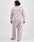 Фото #3 товара Plus Size 2-Pc. Soft Knit Floral Pajamas Set, Created for Macy's