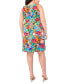 ფოტო #2 პროდუქტის Plus Size Printed Three-Ring Sleeveless Shift Dress