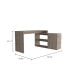 Antlia L-Shaped Writing Desk, Two Shelves, Single Door Cabinet