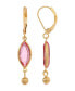 ფოტო #1 პროდუქტის Women's Gold-Tone Crystal Oval Drop Earrings