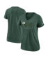ფოტო #1 პროდუქტის Women's Heathered Green Green Bay Packers Lock Up Tri-Blend V-Neck T-shirt