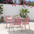 Set von 4 Gartensesseln - Stahl - Pink