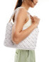 ASOS DESIGN woven shoulder bag in off white