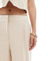 Mango thin pinstripe co-ord trousers in light beige