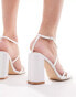 Фото #3 товара Be Mine Bridal Avenue cross strap block heel sandals in ivory