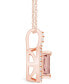 Morganite (1-3/8 Ct. T.W.) and Diamond (1/4 Ct. T.W.) Halo Pendant Necklace in 14K Rose Gold