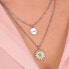 Double flower necklace with Love pendants LPS10ASD05