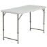 24''W X 48''L Height Adjustable Bi-Fold Granite White Plastic Folding Table