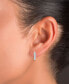 ფოტო #2 პროდუქტის Cubic Zirconia Round & Baguette Heart Small Hoop Earrings, 0.79"