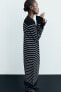 Striped long knit dress