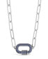 Pave Cubic Zirconia Carabiner Linked Lock Necklace