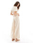 Фото #4 товара ASOS DESIGN ruched side jumpsuit with wide leg in stone