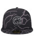 Men's Black Chicago Cubs Logo Fracture 59FIFTY Fitted Hat