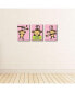 Фото #3 товара Pink Monkey Girl - Baby Girl Wall Art Decor - 7.5 x 10 inches - Set of 3 Prints