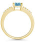 ფოტო #3 პროდუქტის Aquamarine (1-3/8 ct .t.w.) and Diamond (1/8 ct .t.w.) Ring in 14K Yellow Gold