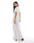 Vero Moda knot front maxi dress in white with black stripes