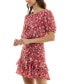 Juniors' Ruched Tiered Floral-Print Dress