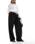 Extro & Vert drawstring tailored trousers in black and white Черный, DE 32 - фото #1