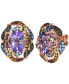 ფოტო #1 პროდუქტის Multi-Gemstone Floral Cluster Statement Stud Earrings (7-3/4 ct. t.w.) in 14k Rose Gold