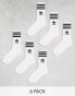 adidas Originals 6 pack crew socks in white with trefoil and 3 stripes