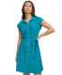 ფოტო #4 პროდუქტის Women's Ruched A-Line Shirtdress