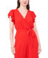 ფოტო #4 პროდუქტის Women's Tie-Waist Flutter-Sleeve V-Neck Jumpsuit