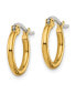 Фото #3 товара Серьги Macy's Polished Extra Small Hoops 14k White Gold