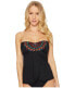 Jantzen 147083 Women's Embroidered Solids Flutter Tankini Top Black Sz 10 - фото #1