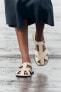 Фото #1 товара Кожаные сандалии с ремешками и пряжками ZARA