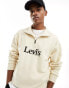 Фото #1 товара Levi's exclusive to ASOS half zip with central retro logo in cream