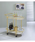 Desiree 32" 3-Bottle Metal Rack Serving Cart with Casters