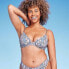 Фото #1 товара Women's Underwire Chain Strap Detail Bikini Top - Shade & Shore Blue Snake