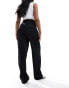 Vero Moda tailored high waisted relaxed straight leg trousers with belt loop detail in black