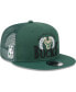 Фото #4 товара Men's Hunter Green Milwaukee Bucks Bold Laurels 9FIFTY Snapback Hat