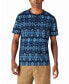 ფოტო #1 პროდუქტის Men's Jersey Aztec Print Short Sleeve Henley T-shirt