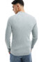 ASOS DESIGN midweight half zip jumper in light grey